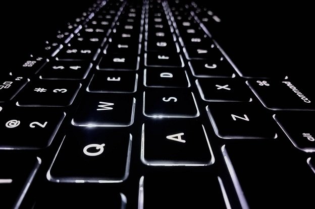 Black backlit computer keyboard